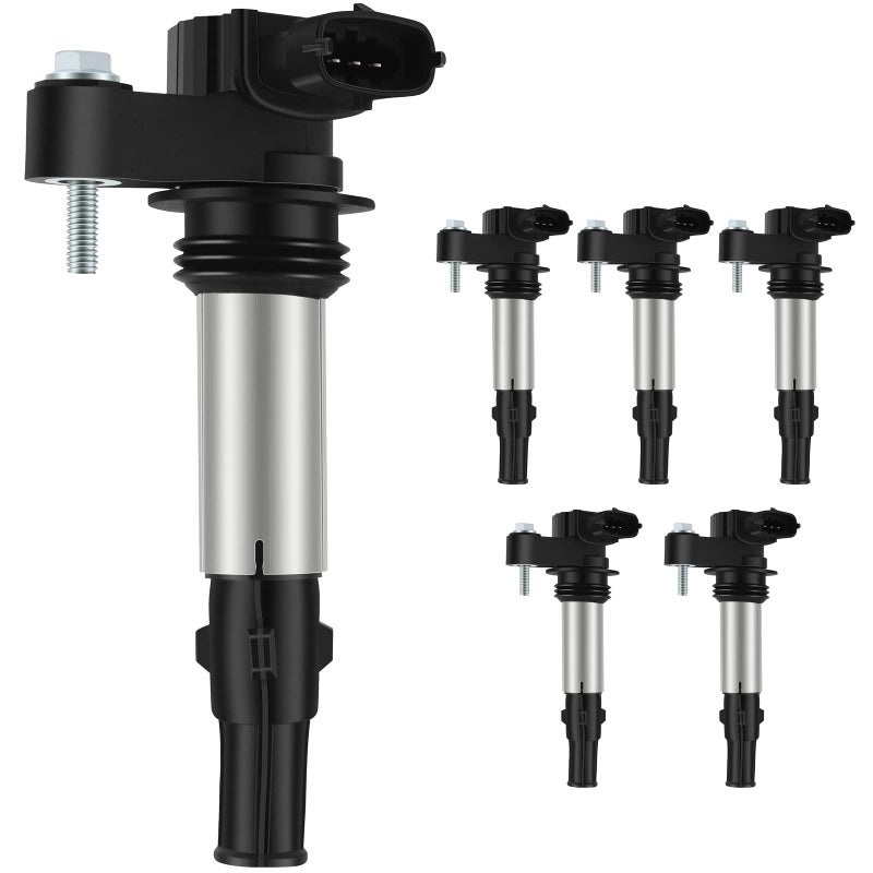 OCPTY Fits 2004-2010 for Cadillac CTS 3.6L/V6,2009 for GMC Acadia 3.6L/V6 Ignition Coil Packs 4 Pins #UF375 (6 Packs) - Image 1